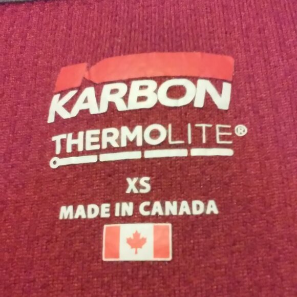 Karbon Thermolite NEW Size XS Burgundy With Thumb Holes - Picture 3 of 3